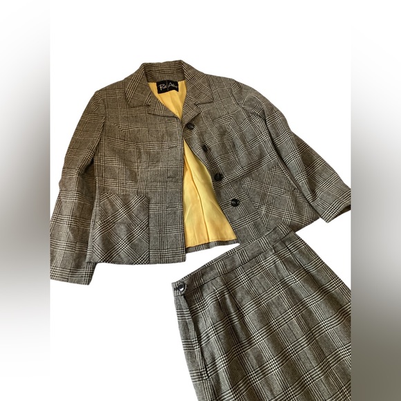 ROOS ATKINS VINTAGE GLEN PLAID SKIRT SUIT- SO CHIC & AMAZING! Sz Small - Picture 2 of 5